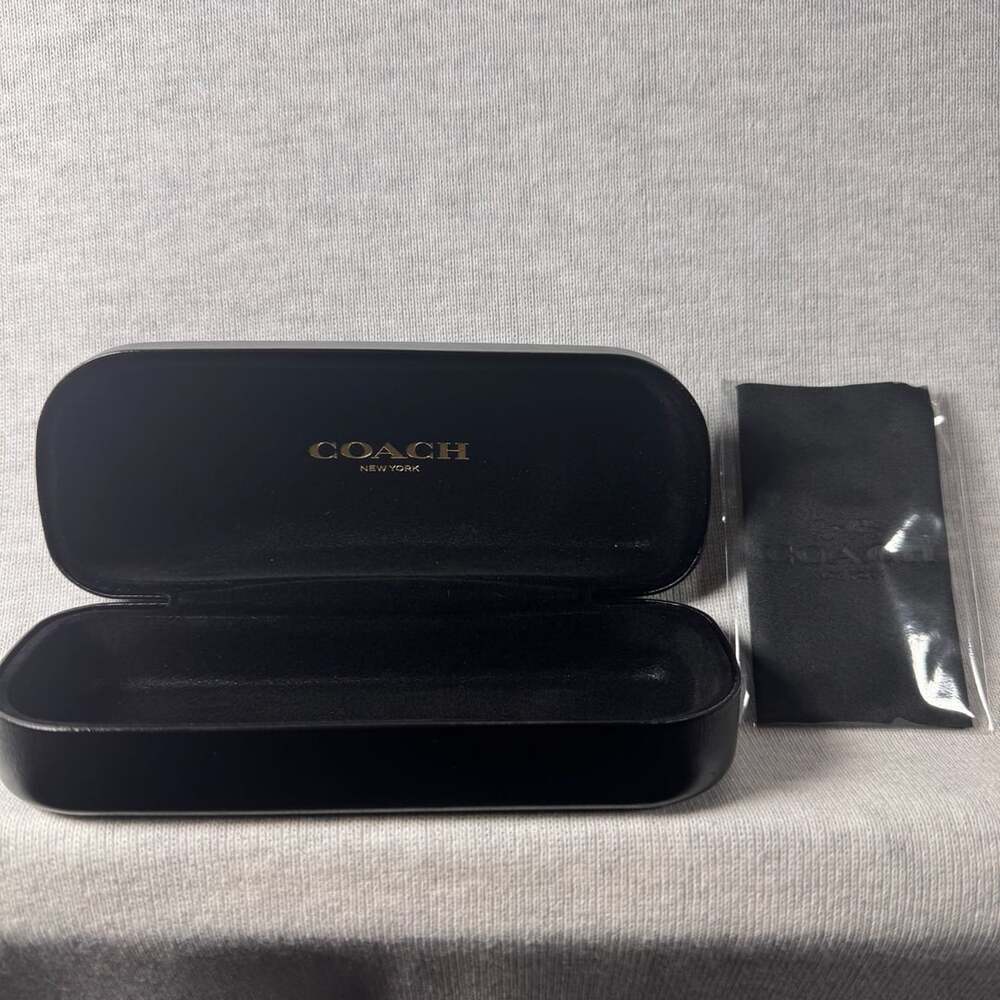 Coach Hard Clamshell Eyeglass Sunglasses Case Black New York with Cloth